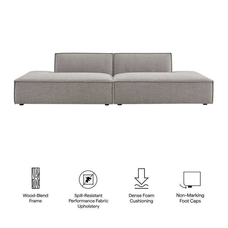 Restore 2-Piece Performance Fabric Upholstered Modular Loveseat