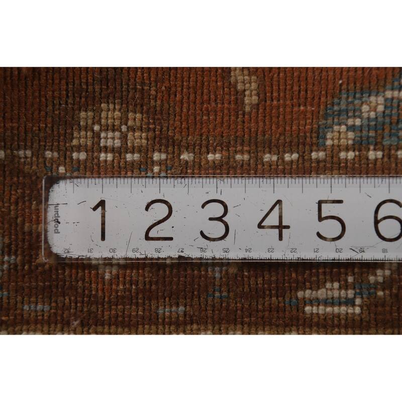 Hand Knotted Oriental 100% Wool Carpet Transitional Floral Brown Oushak Area Rug - 4' 0'' X 2' 1''
