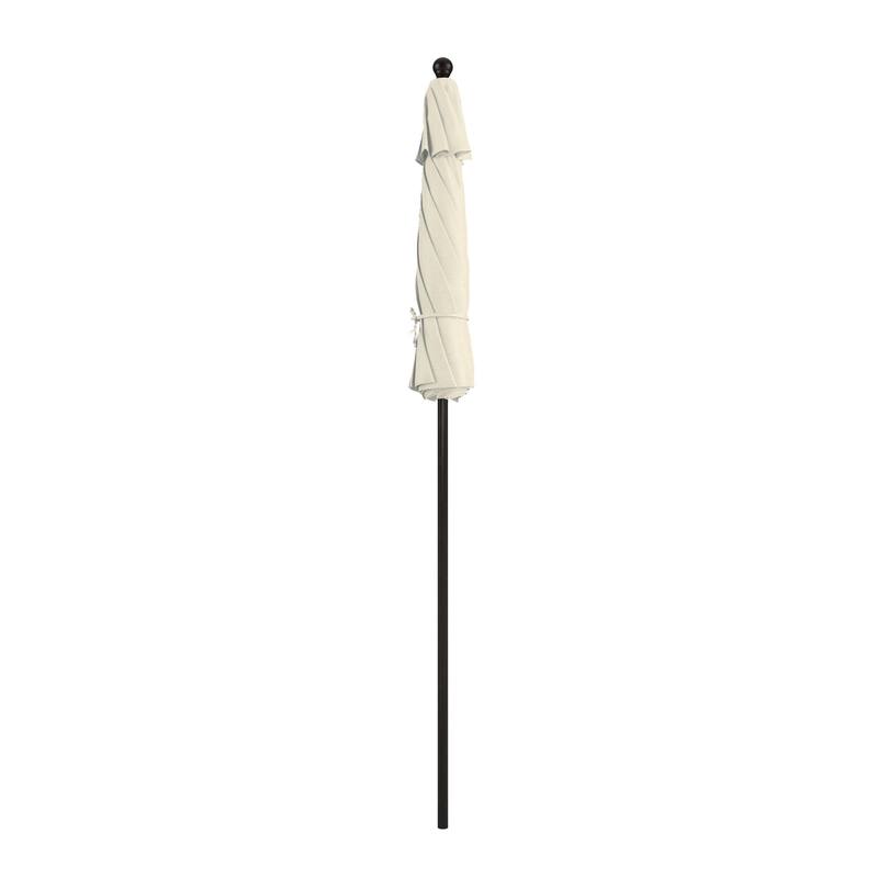 California Umbrella 7.5' Venture Series Patio Umbrella, Bronze Aluminum Pole Fiberglass Ribs Push Lift, Pacifica Pacific Blue