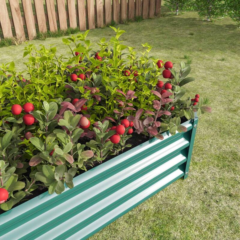 Large Galvanized Metal Raised Garden Bed Open Bottom Rust-Resistant