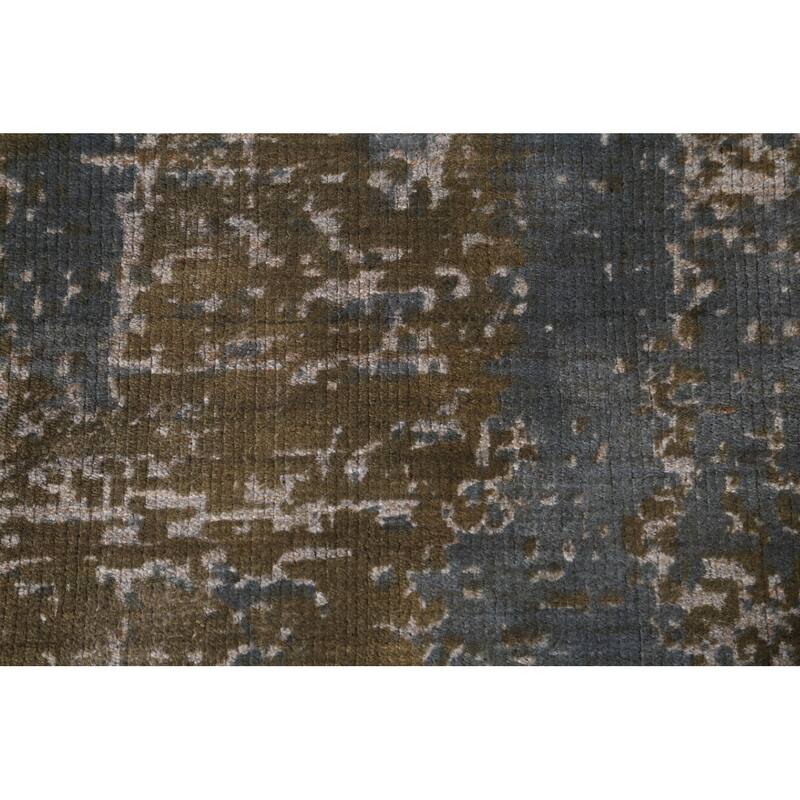 Multi-Color Abstract Area Rug Handmade Wool Carpet - 5'3" x 8'4"