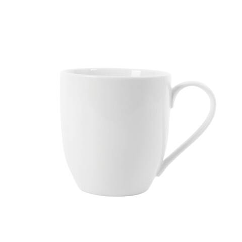 Everyday White by Fitz and Floyd Coupe 16 Ounce Mugs, Set of 4, White