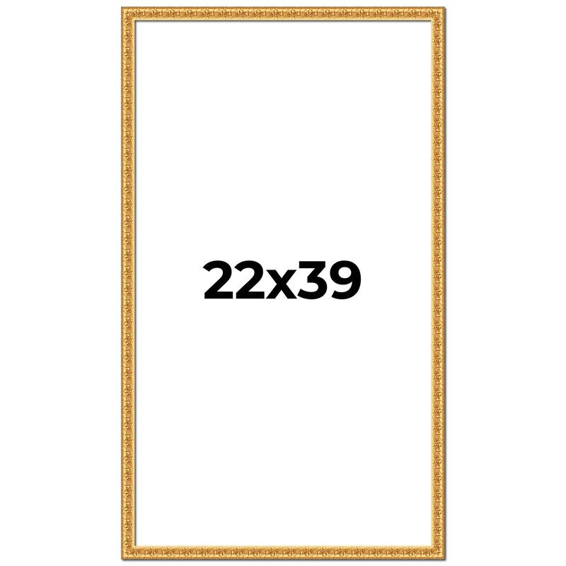22x39 Frame Gold Real Wood Picture Frame Width 1 inches | Interior