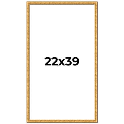 22x39 Frame Gold Real Wood Picture Frame Width 1 inches | Interior