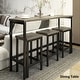 preview thumbnail 7 of 9, Counter Height Extra Long Dining Table Set ,Brown Grey
