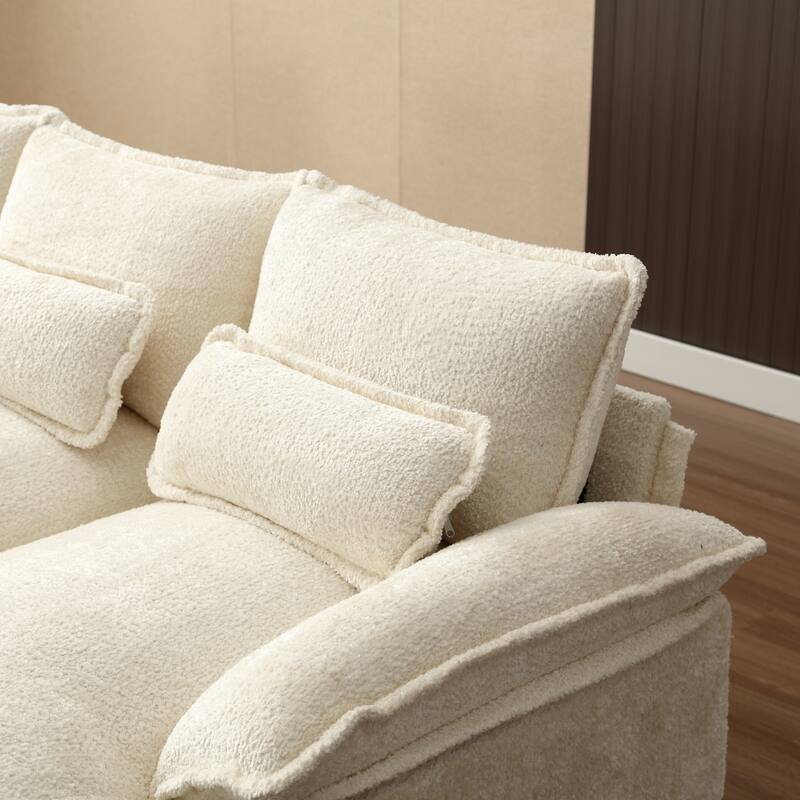 110.63" Boucle U-Shaped Sectional Sofa with Reversible Design