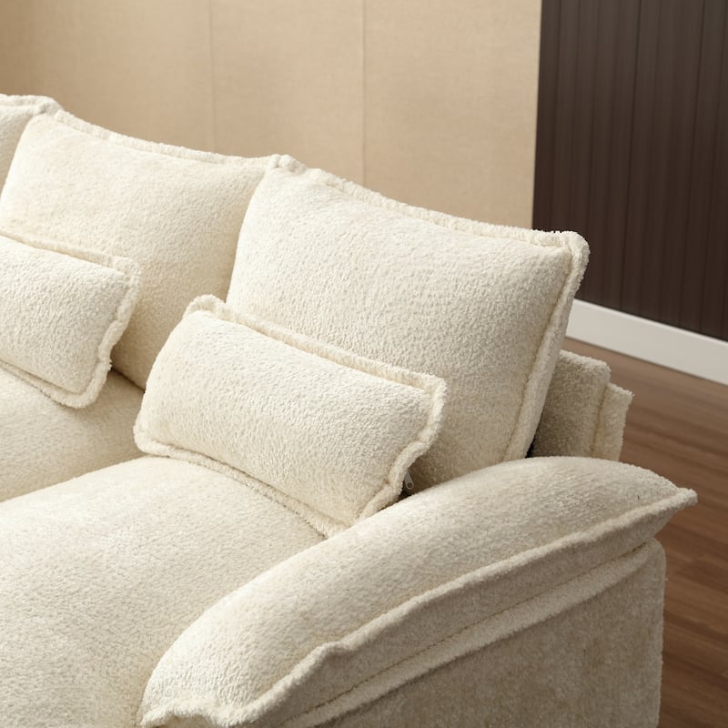 110.63'' U-Shaped 6-Seater Sectional Sofa with Modular Ottomans, Durable Couch for Living Spaces