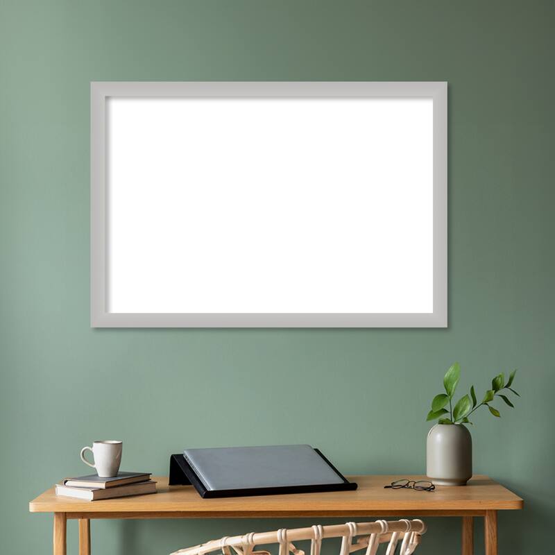 Amanti Art Low Luster Silver Framed Dry Erase Magnetic Board