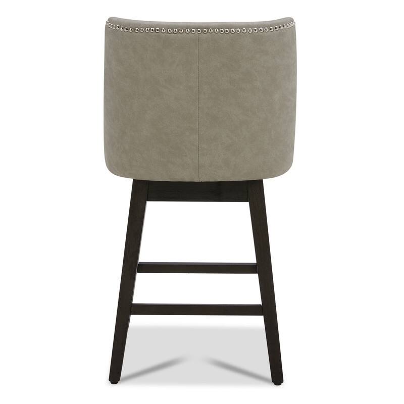 Spruce & Spring Olive Upholstered Counter Height Swivel Barstools-Single