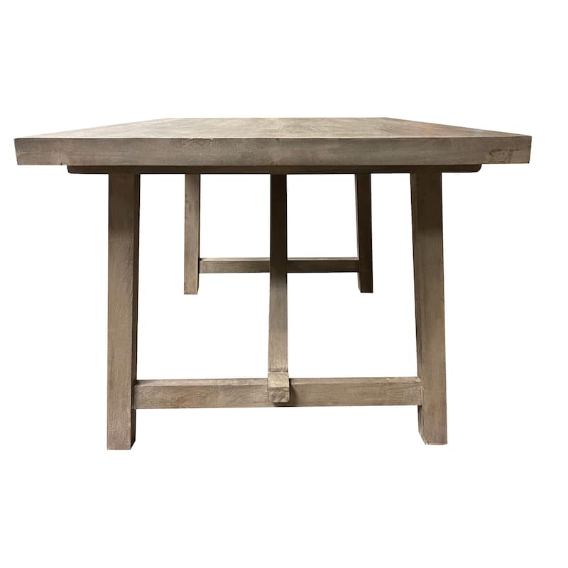 Trestle Farm House Mango Wood 58 in. Dining Table - Grey - 58"Lx38"Wx30"H