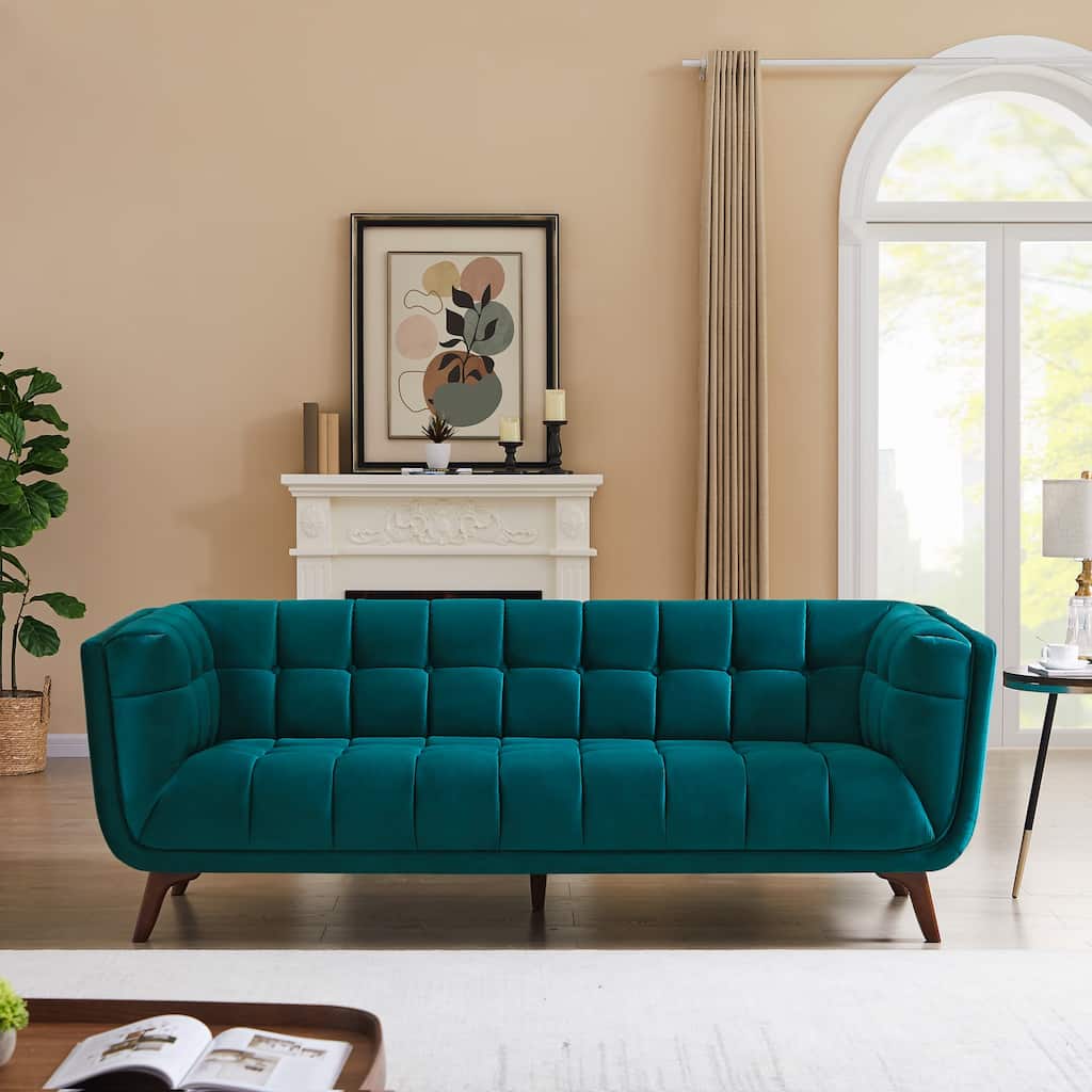 Confor Modern Chesterfield Velvet Living Room Couch