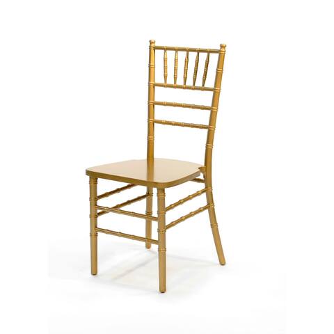 Chair - Chiavari Wood -Gold/Ivory Cushion (4/Box)