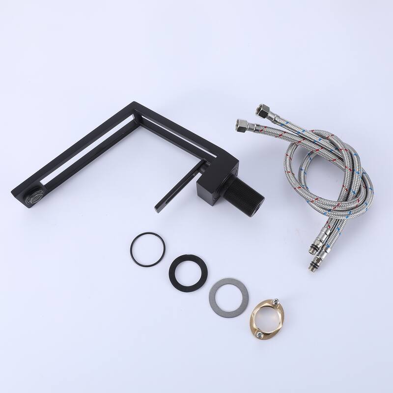 Single-Handle Bathroom Faucet for Sink with Deckplate, Single-Hole Basin Faucets