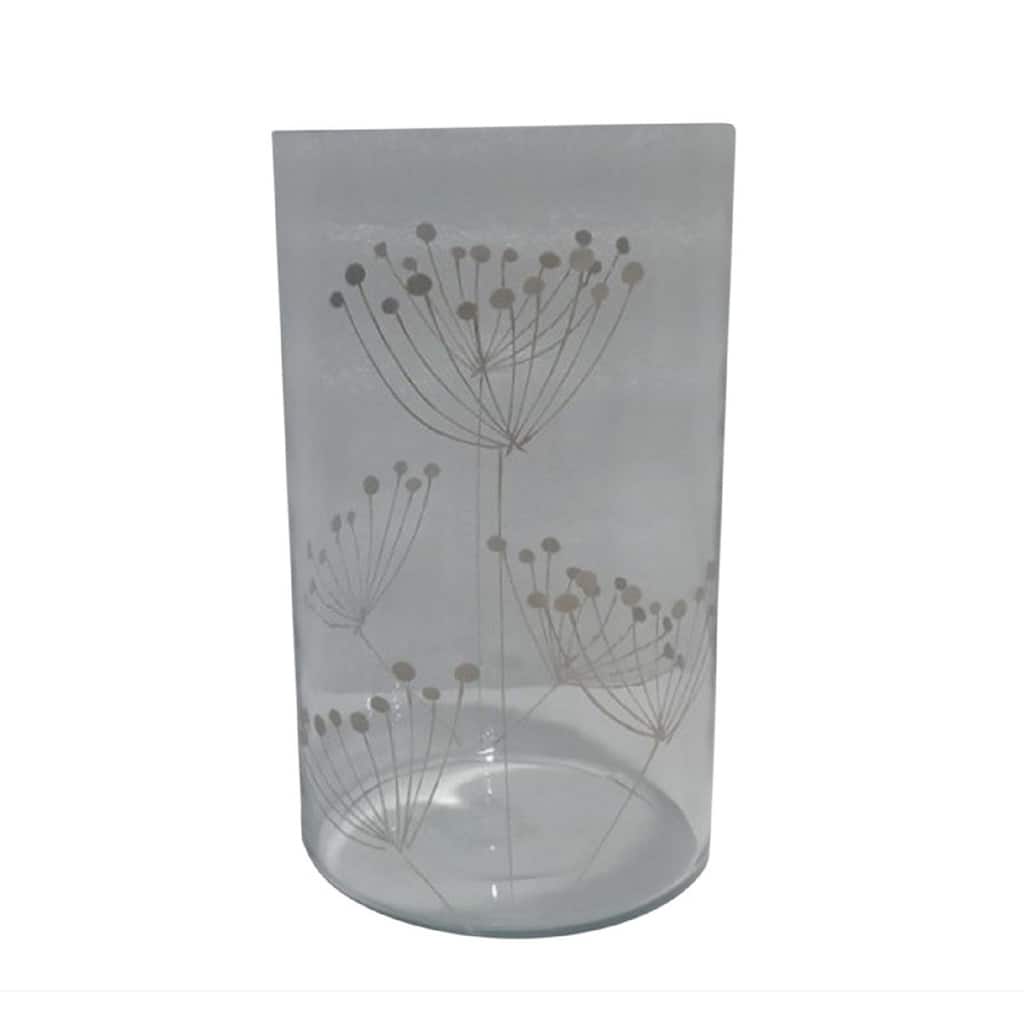 Cylindrical Glass Vase Gold H 10.2" & Dia 5.9" - Clear