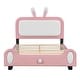 preview thumbnail 3 of 6, Full size Upholstered Rabbit-Shape Princess Bed,Full Size Platform Bed with Headboard and Footboard,White+Pink