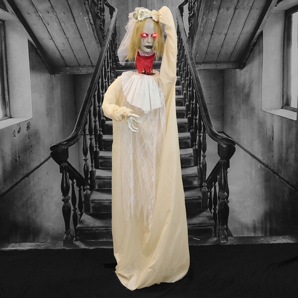 Haunted Hill Farm Poppy the Animatronic Zombie Bride with Pop-Up