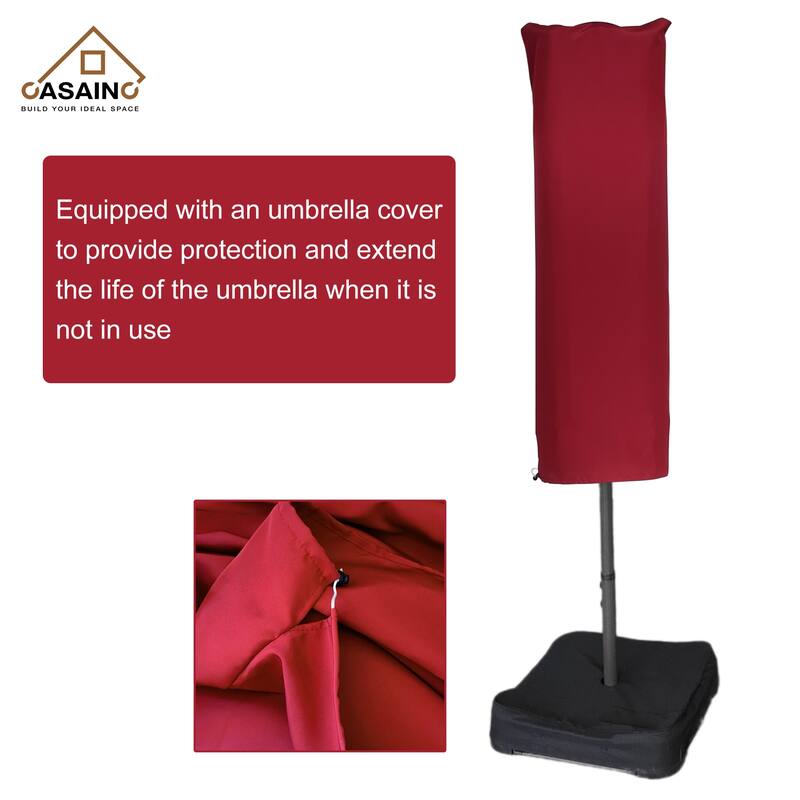 15-ft. Rectangular Crank Double-sided Large Outdoor Market Umbrella Patio Umbrella with Base Included