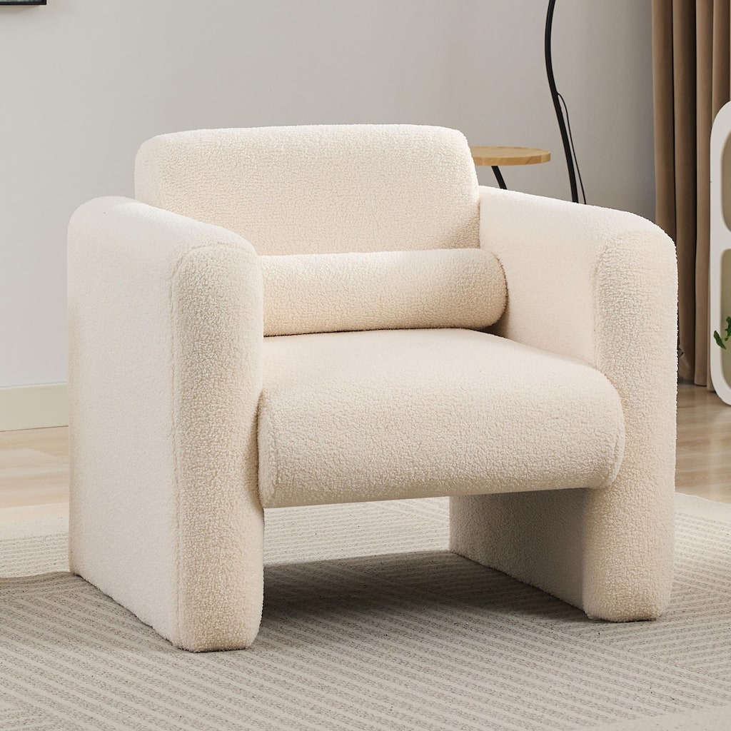 Modern Accent Arm Chair with Back and Pillow