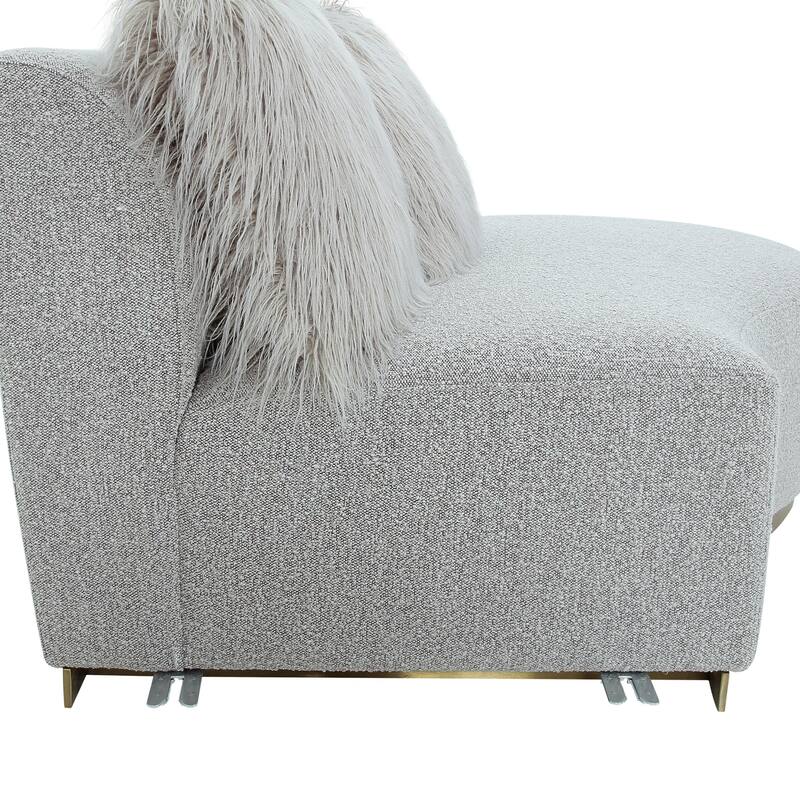 Pasargad Home Simona Curved Sofa with 3 Pillow Included