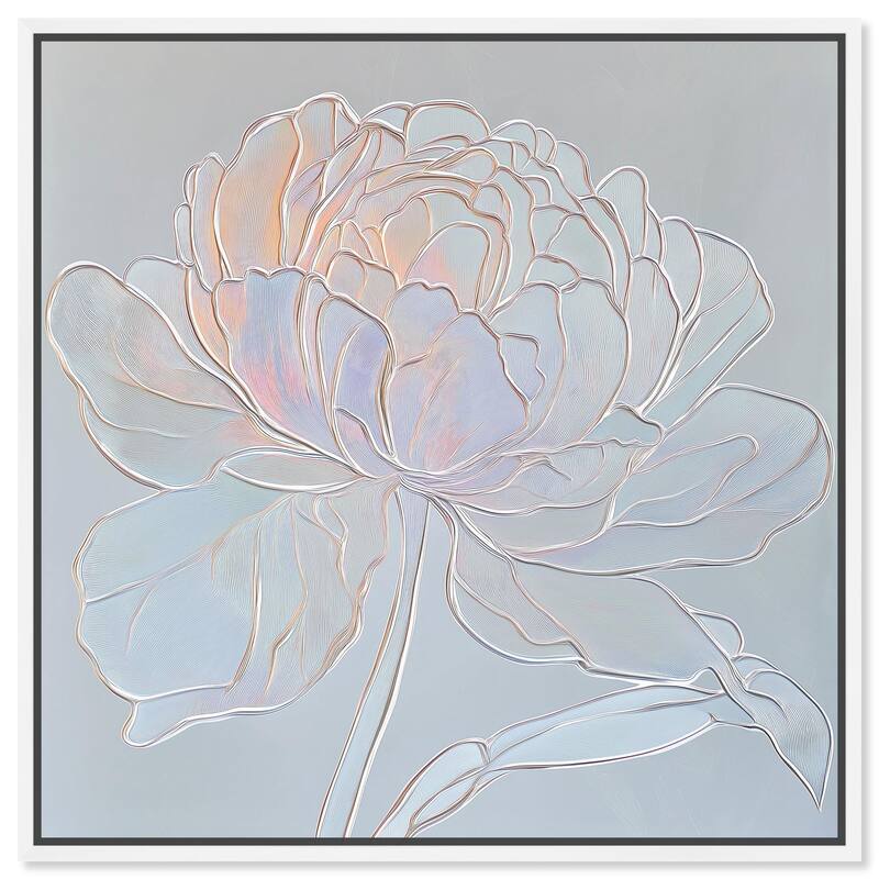 Embossed Flower I Canvas by Art Remedy - White - 12" x 12"