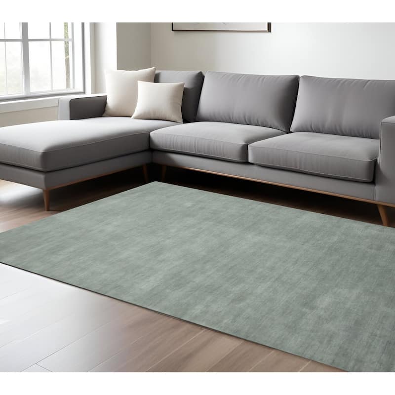 HomeRoots Solid Color Transitional Rectangle Area Rug - 120.00 in. x 96.00 in.  x 0.80 in.