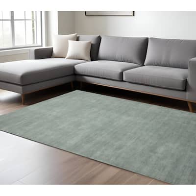 HomeRoots Solid Color Transitional Rectangle Area Rug