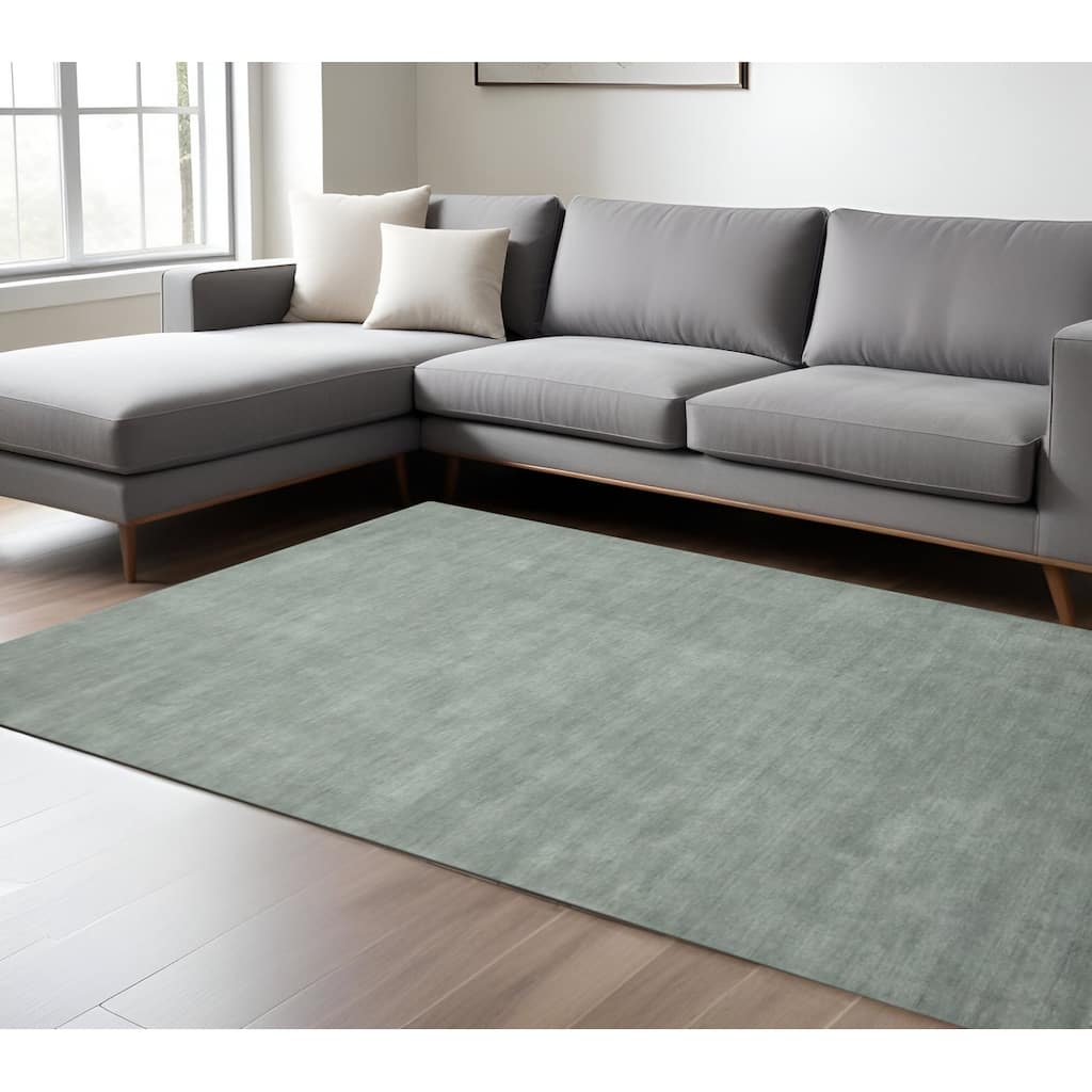 HomeRoots Solid Color Transitional Rectangle Area Rug