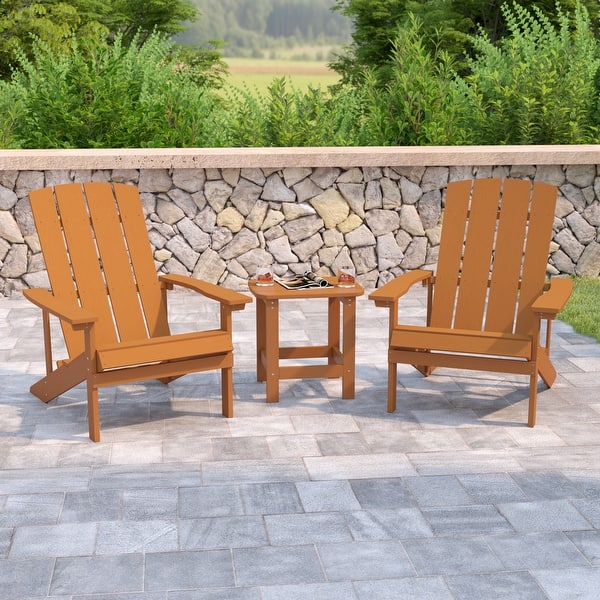 Indoor/Outdoor Adirondack Style Side Table and Chair Set Bed