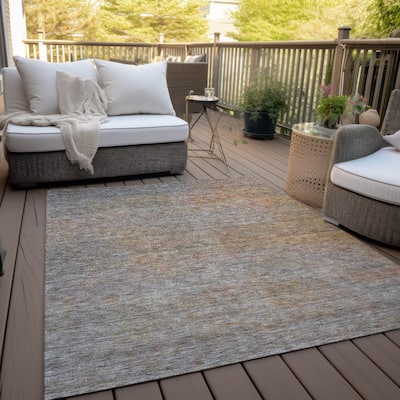 Machine Washable Indoor/ Outdoor Chantille Solid Ombre Rug