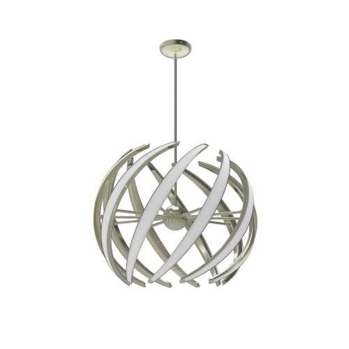 Blackjack Lighting Swl 32p Swirl 9 Light 32 Wide Integrated Led Globe Chandelie Satin Nickel Overstock 19850663