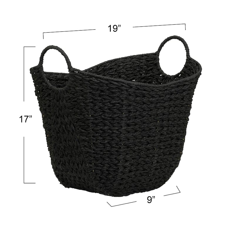 Household Essentials Woven Paper Rope Storage Basket with Handles