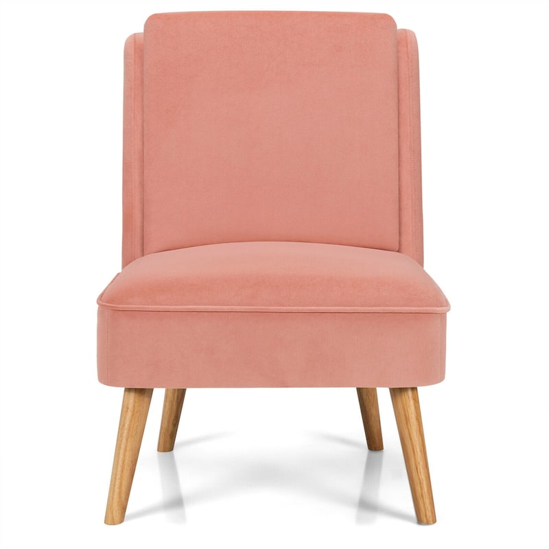 Gymax 2PCS Velvet Accent Chair Single Sofa Chair Leisure Chair with - 19'' x 23.5'' x 16''