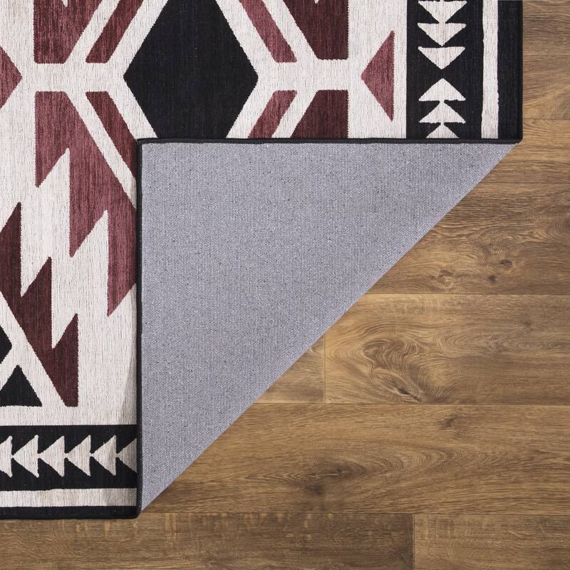 Abani Rugs Molana Southwestern Cream Charcoal Red Area Rug