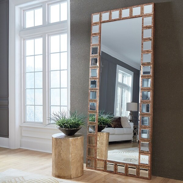 Allan Andrews Copper Wood Framed Full Length Magnus Mirror - Bed