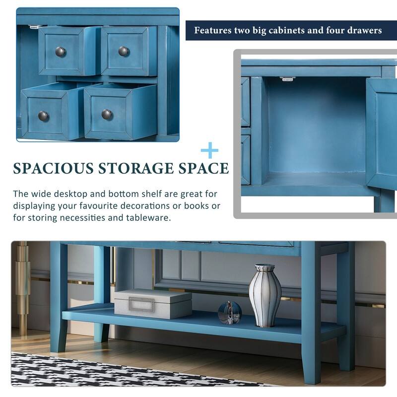 46" Console Sofa Table Sideboard with Storage Drawers Cabinets & Shelf