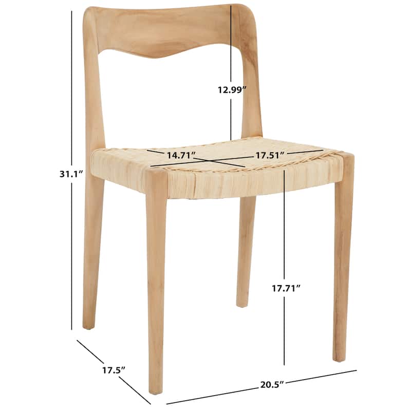 SAFAVIEH Betsey Wicker 31" Dining Chair - 21" W x 18" D x 31" H - 20Wx18Dx31H