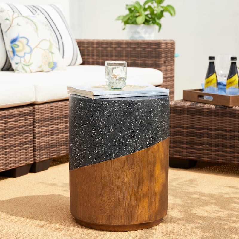 Glitzhome 17"H Multi-functional MGO Garden Stool Outdoor Table