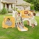 preview thumbnail 4 of 28, 10 in 1 Toddler Slide, Baby Climber Slide Indoor Playground with Bus Theme Playhouse, Basketball Hoop, Telescope, Soccer