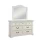 Distressed Antique White Dresser and Mirror Combo