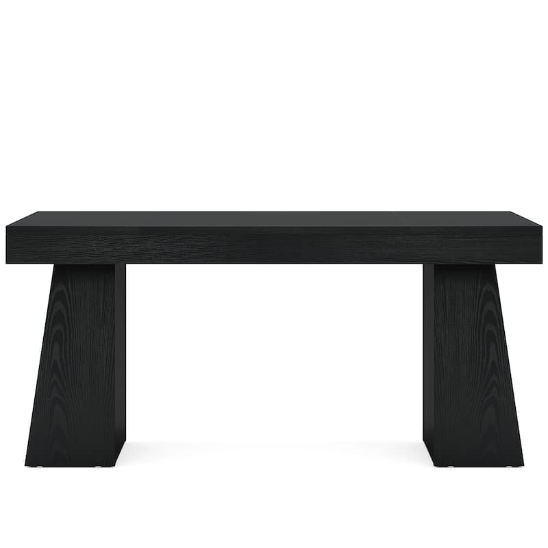 55" Mid-Century Modern Executive Desk Home Office Computer Workstation Black