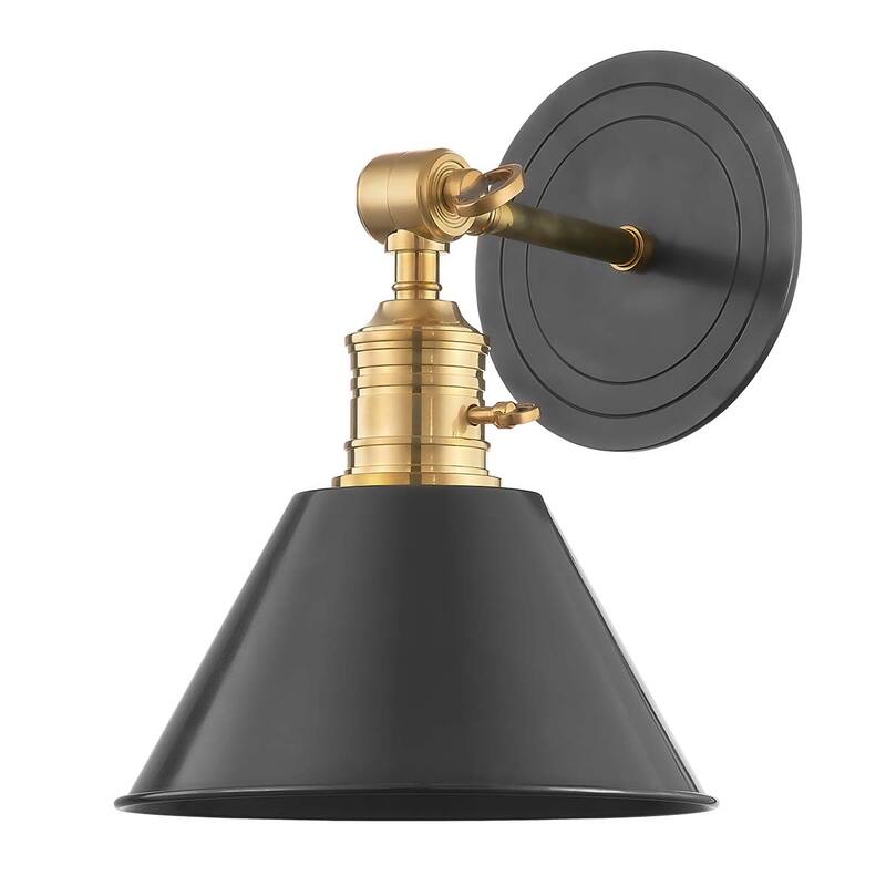 Hudson Valley Lighting Garden City 11" Tall Wall Sconce with Black - Aged Old Bronze