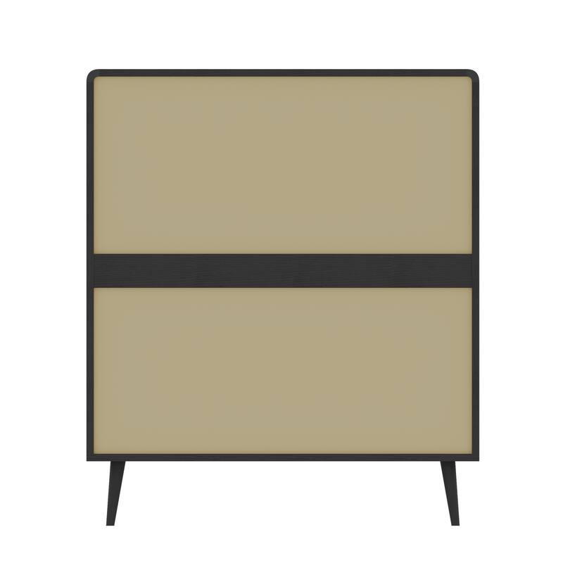 Modern Rattan Dressing Table Storage Cabinet with 4 Drawers, Waterproof, for Bedrooms and Living Rooms