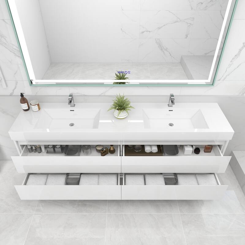 Morava 84" Floating Vanity with Double Sink - 84