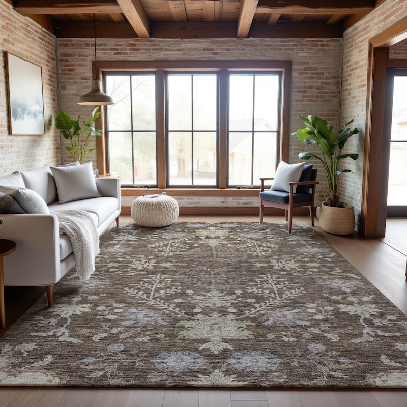Premium Washable Super Soft Traditional Ozark Mayfield Rug - Brown - 8' x 10'