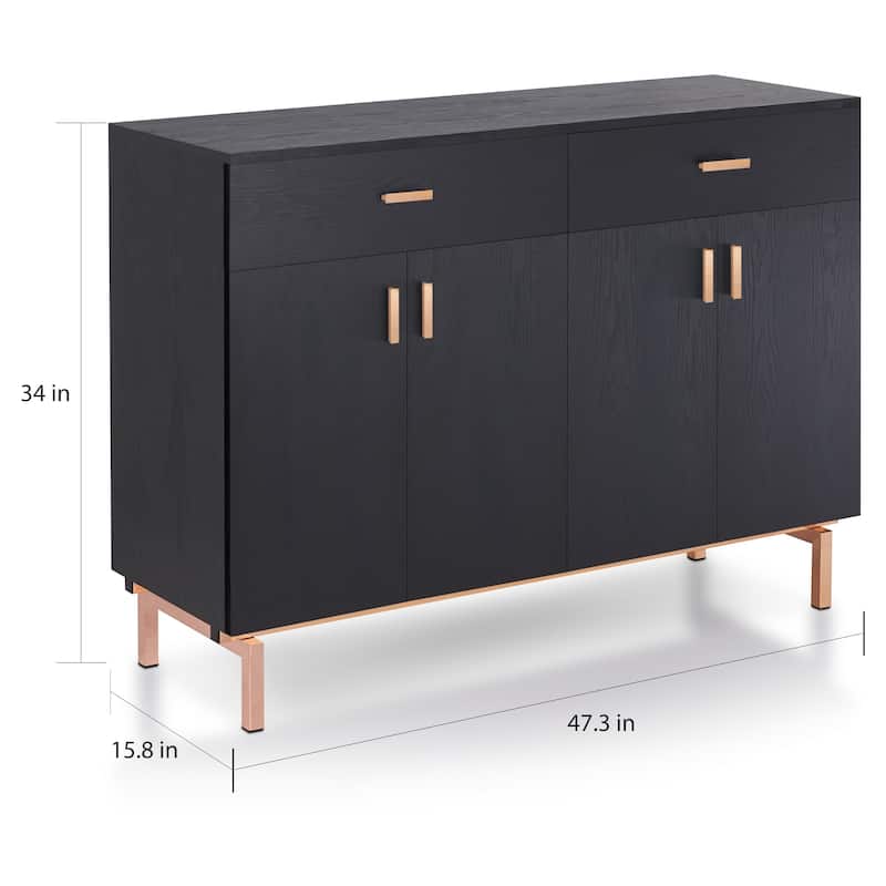Furniture of America Mason Modern 2-drawer Closed Storage Buffet with Wine Rack