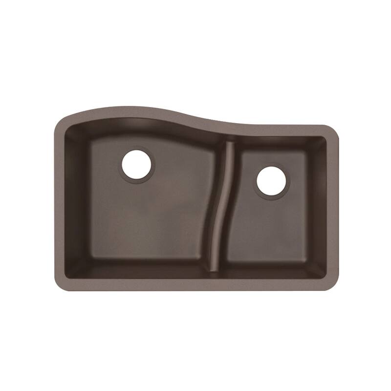 Transolid Aversa SilQ Granite 32-inch Undermount Kitchen Sink - 32" X 21" X 10" - Espresso