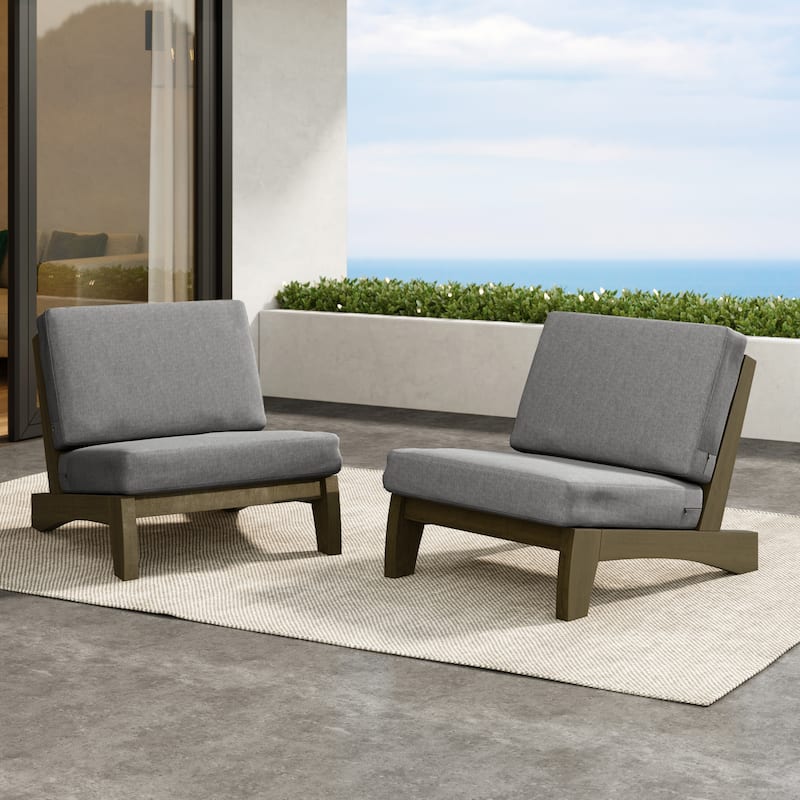 Outdoor Furniture Teak Wood Armless Loveseat Sofa With Cushion