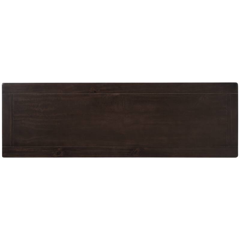 Console Table with Two Open Shelves - Espresso/Beige