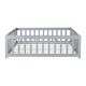 preview thumbnail 45 of 43, White Full Size Wooden Floor Bed with Fence & Door, Rubber, Safety Guardrails