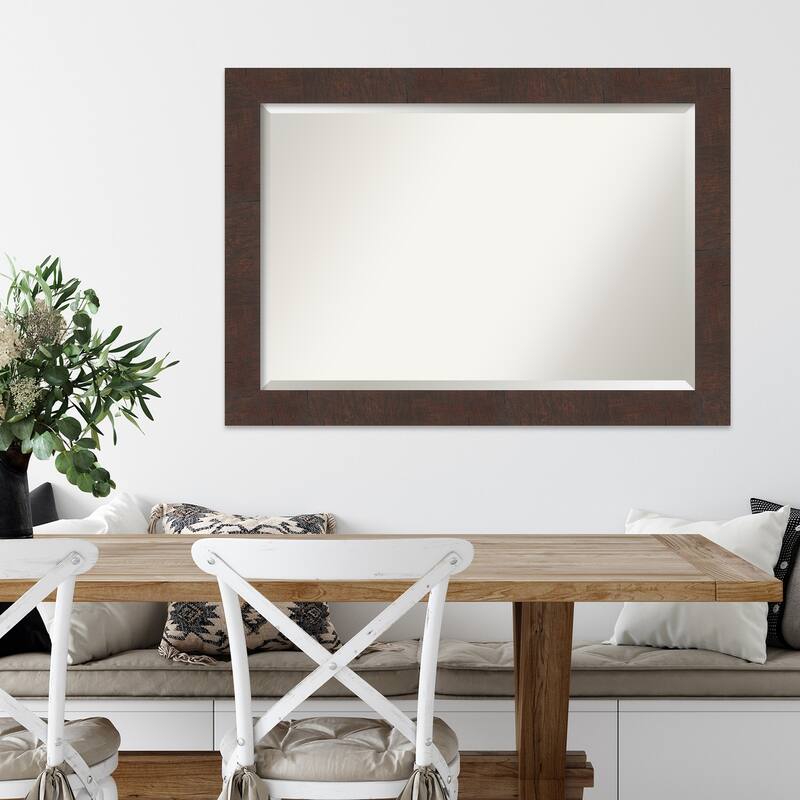 Beveled Wall Mirror - Wildwood Brown Frame - Wildwood Brown